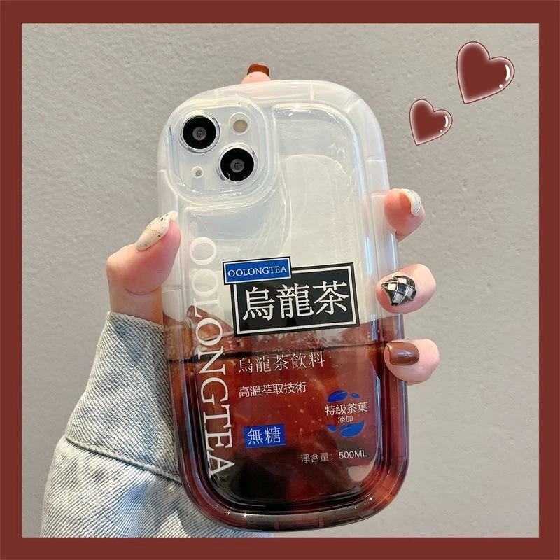苹果/华为/oppo/vivo/小米创意焦糖乌龙茶全包防摔气囊手机壳软壳