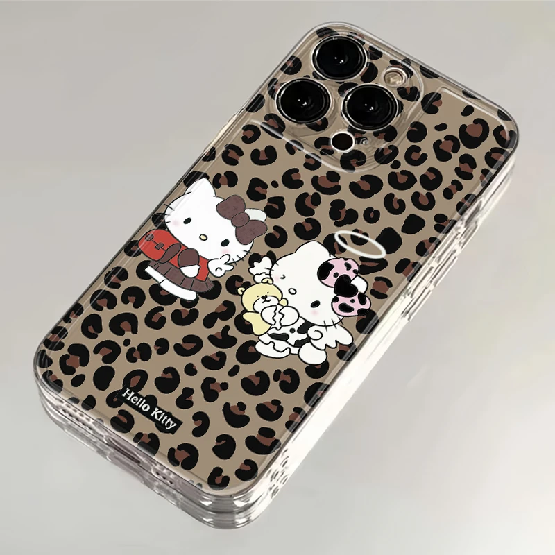 雅天立甜酷豹纹kt猫适用15苹果13手机壳iPhone14华为vivo小米oppo
