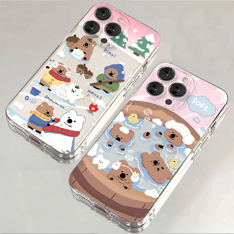 秋冬雪人椒熊苹果oppo华为vivo小米iPhone15/13可爱14手机壳12/11