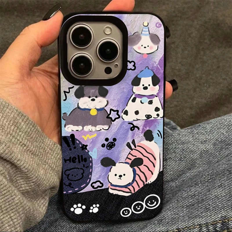 雅天立艺术彩色油画小狗适用iPhone13苹果15/14promax手机壳11/12