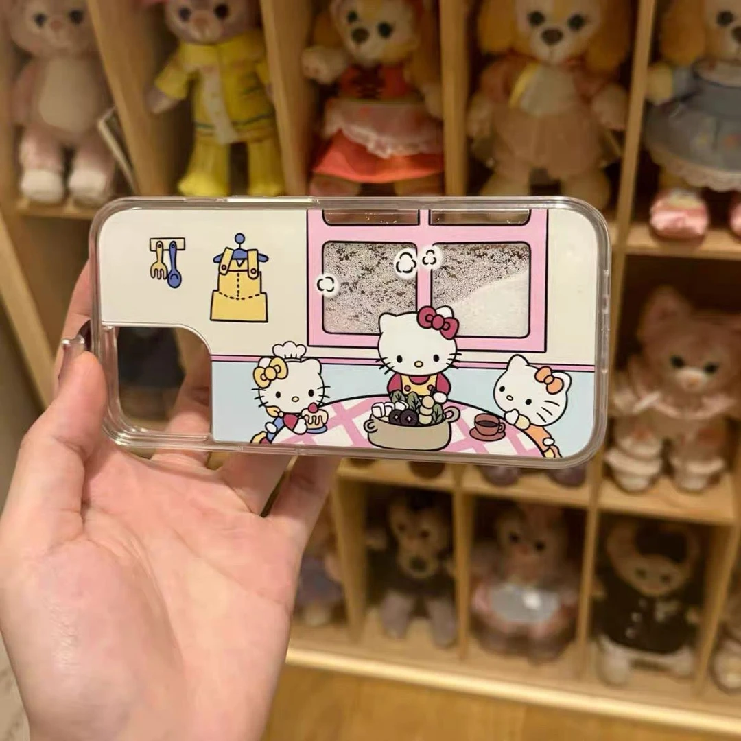 ins流沙火锅凯蒂iPhone14promax苹果15/13可动12创意11手机壳14软
