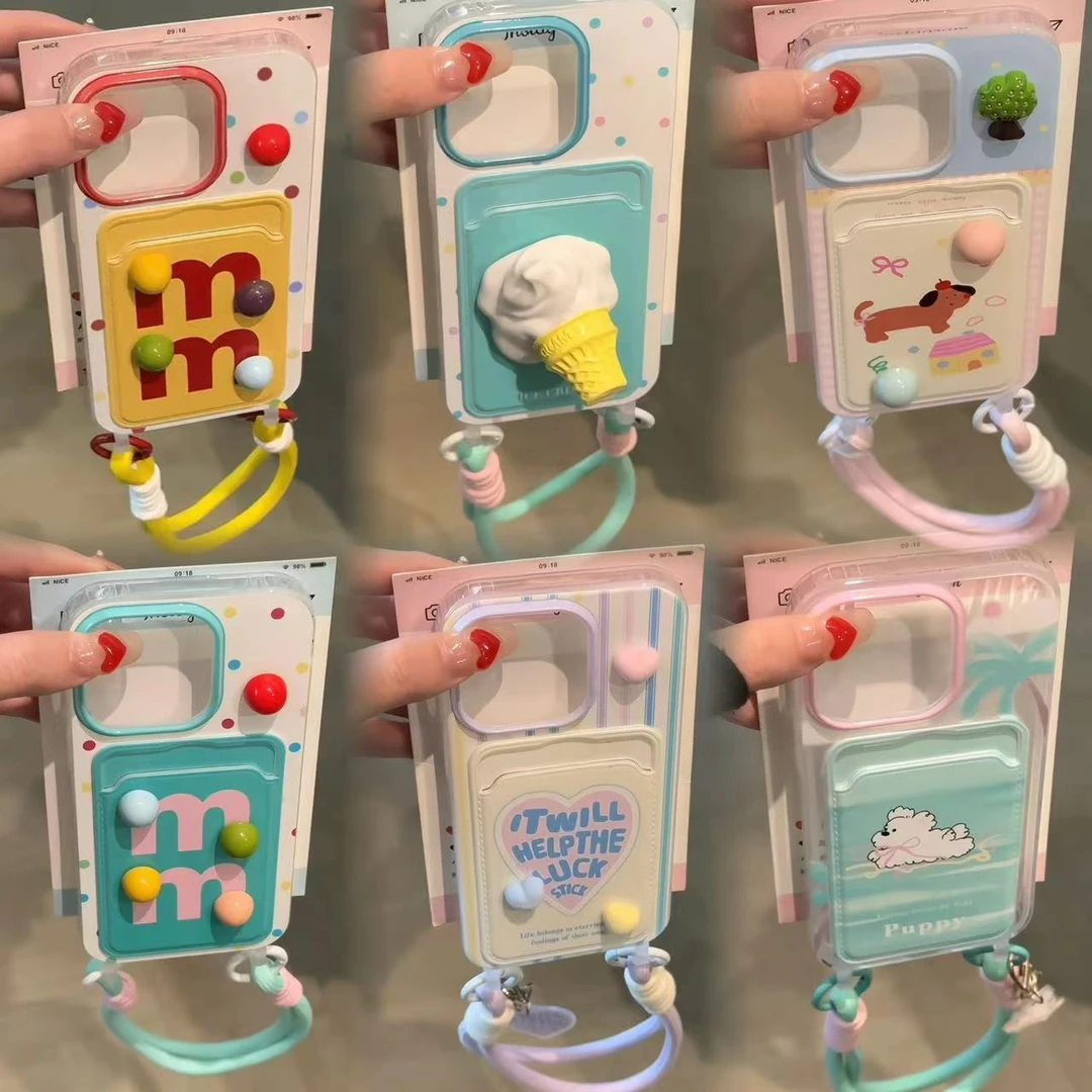 牛牛卡包挂绳卡通适用华为苹果15promax手机壳iPhone13/14女12/11