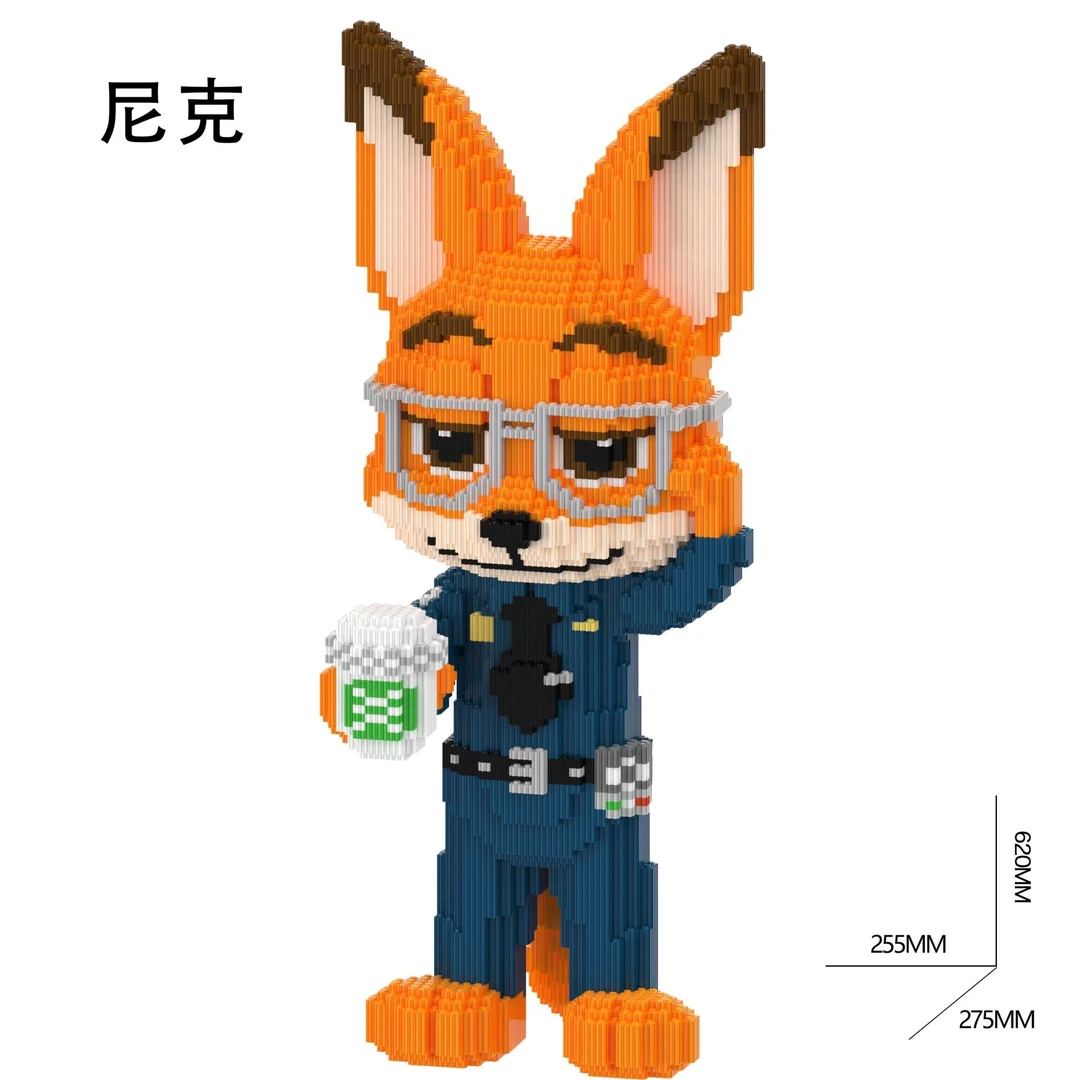 全新款节日礼物摆件积木经典举杯警官大狐狸男孩女孩送礼礼物