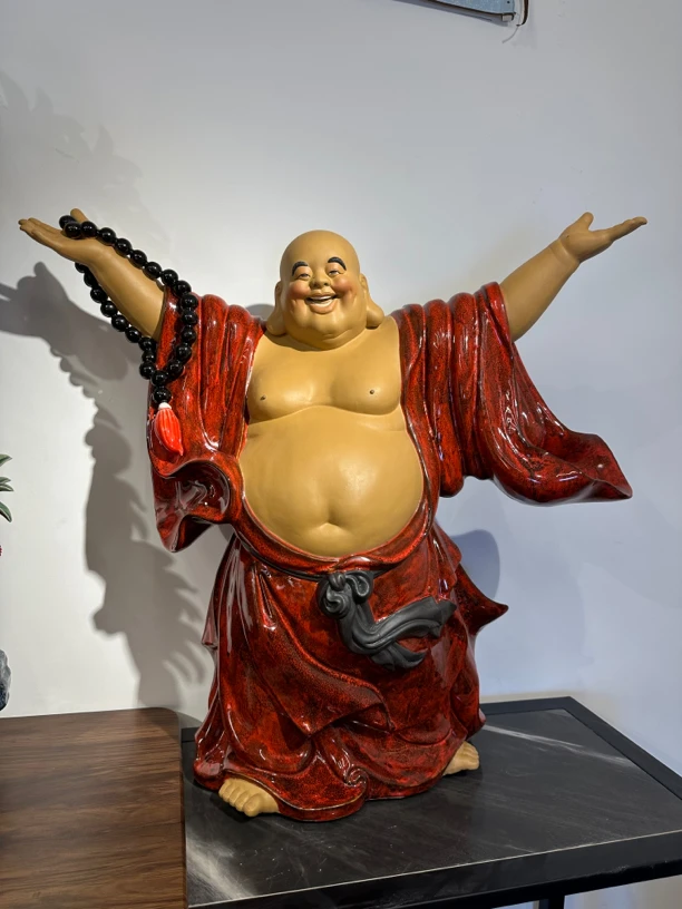 佛山石湾陶艺 笑佛 长80宽30高72