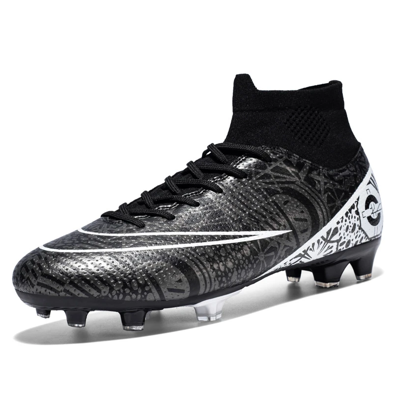 耐克百搭2024新款青少年soccer shoes高帮长钉运动专业防滑减震足