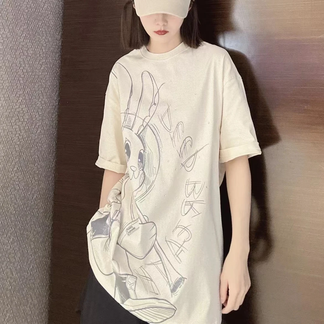 GIRDEAR/哥弟圆领休闲冰凉质感印花短袖T恤1300865