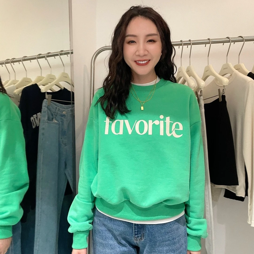 韩版秋冬新款百搭小清新字母印花宽松长袖时尚休闲套头卫衣女9781