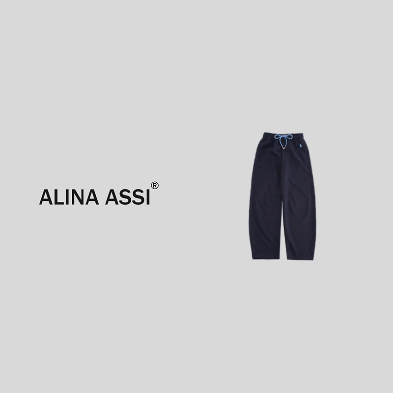 【一个艺】2024秋冬新款百搭简约显瘦休闲弯刀裤AM810