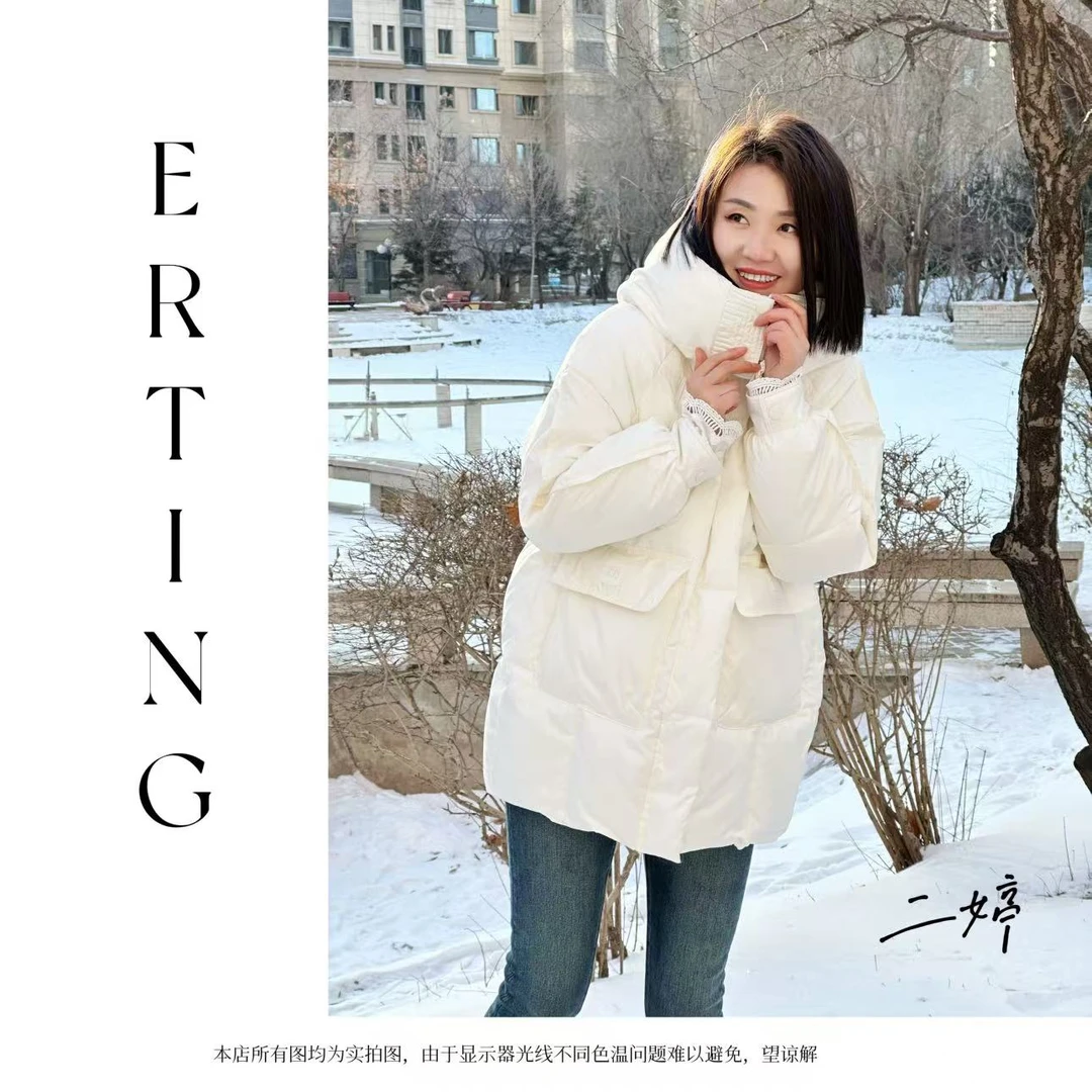 【现货】M豆纯色设计感连帽棉服869