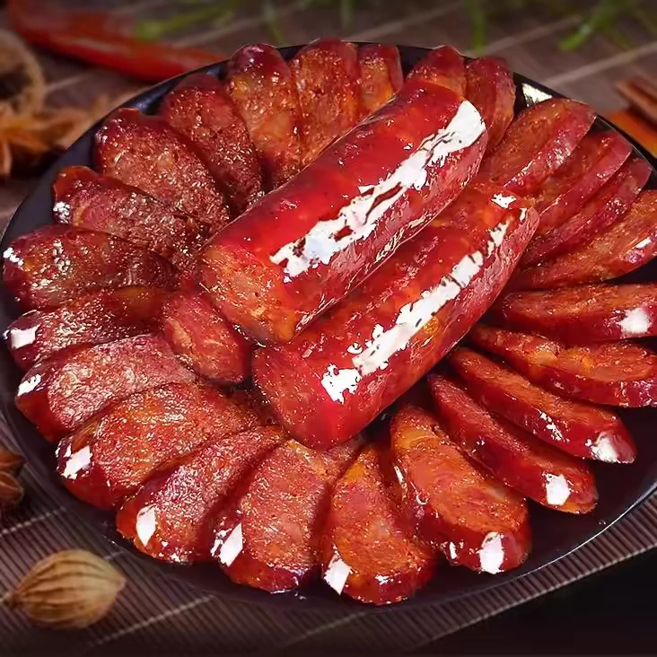 四川正宗腊味川渝风味柴火烟熏香肠土猪纯手工麻辣广式纯肉肠腊肠