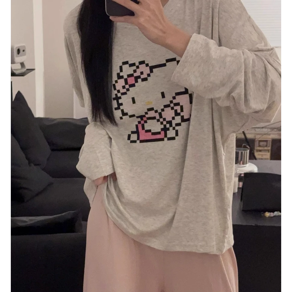 睡衣女款春秋季长袖长裤薄款莫代尔日系hellokitty可爱家居服套装
