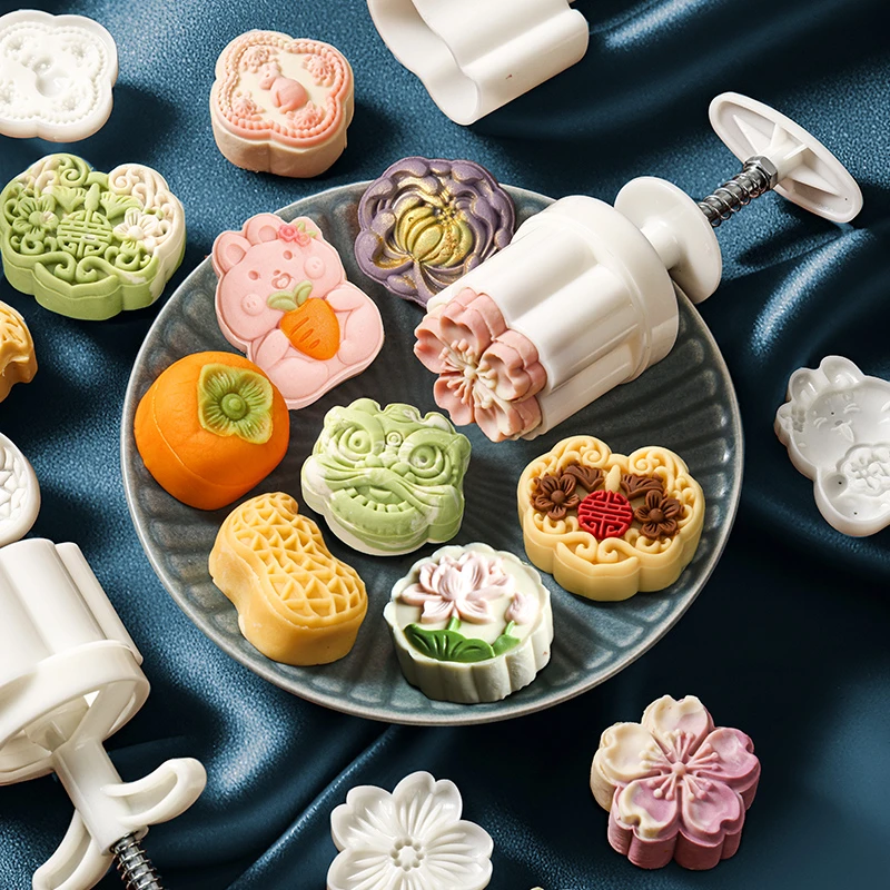 新款2025流心月饼模具压花磨具压模绿豆糕冰皮按压烘焙家用糕点50