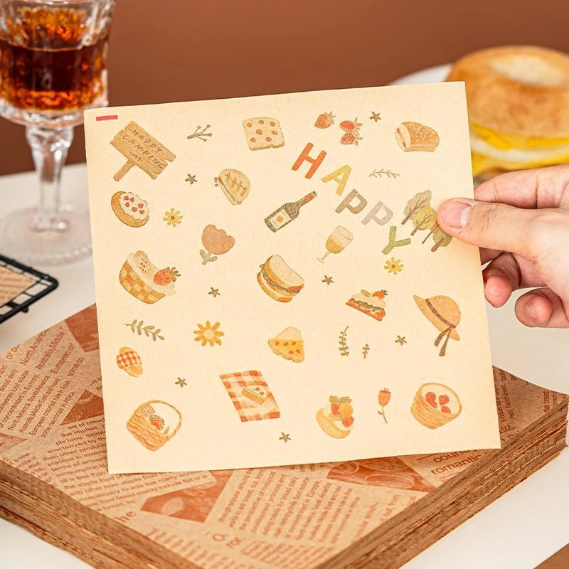 秋游吸油纸防油垫纸三明治包装专用牛皮纸食物商用烘焙食品级蛋糕