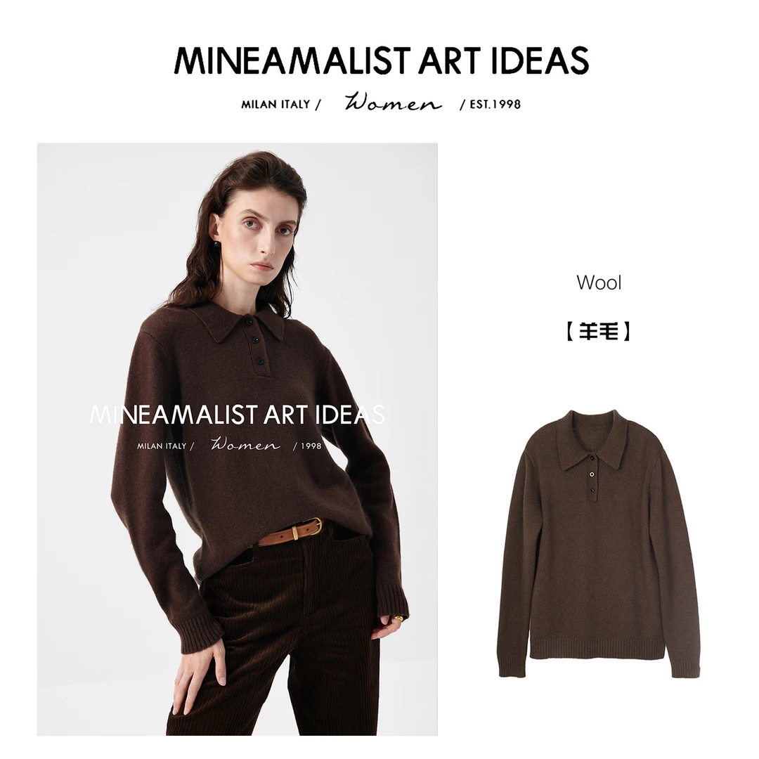 MINEAMALIST ART IDEAS宽松羊毛Polo领毛衣ZY991