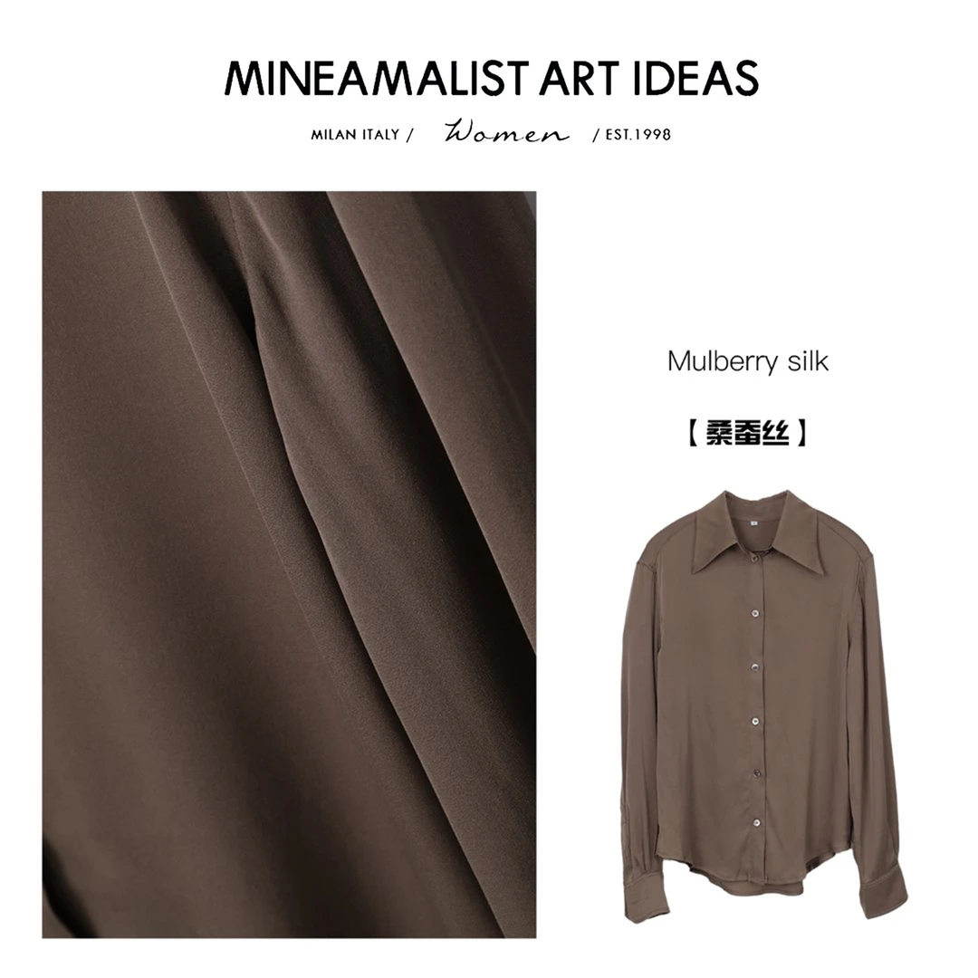 MINEAMALIST ART IDEAS纸片人缎面桑蚕丝衬衫ZY670