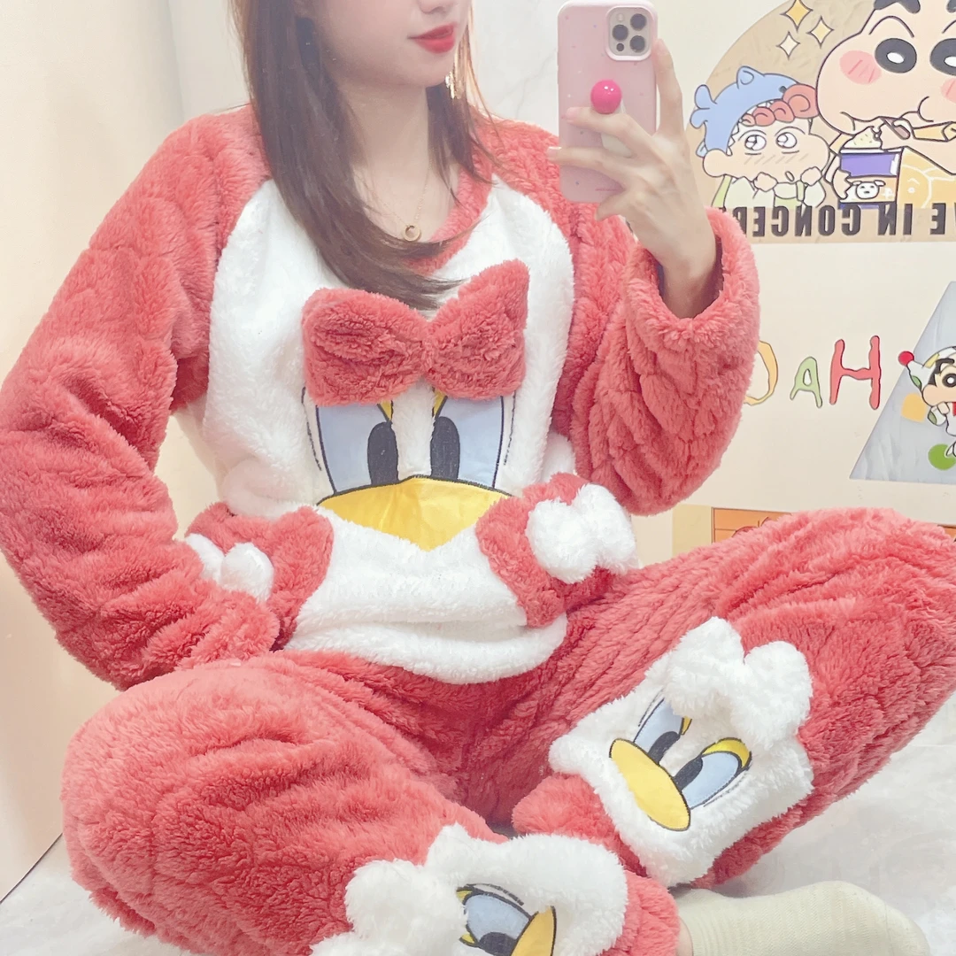 珊瑚绒睡衣女冬加厚加绒爆款2024新款可爱学生宽松本命年家居服