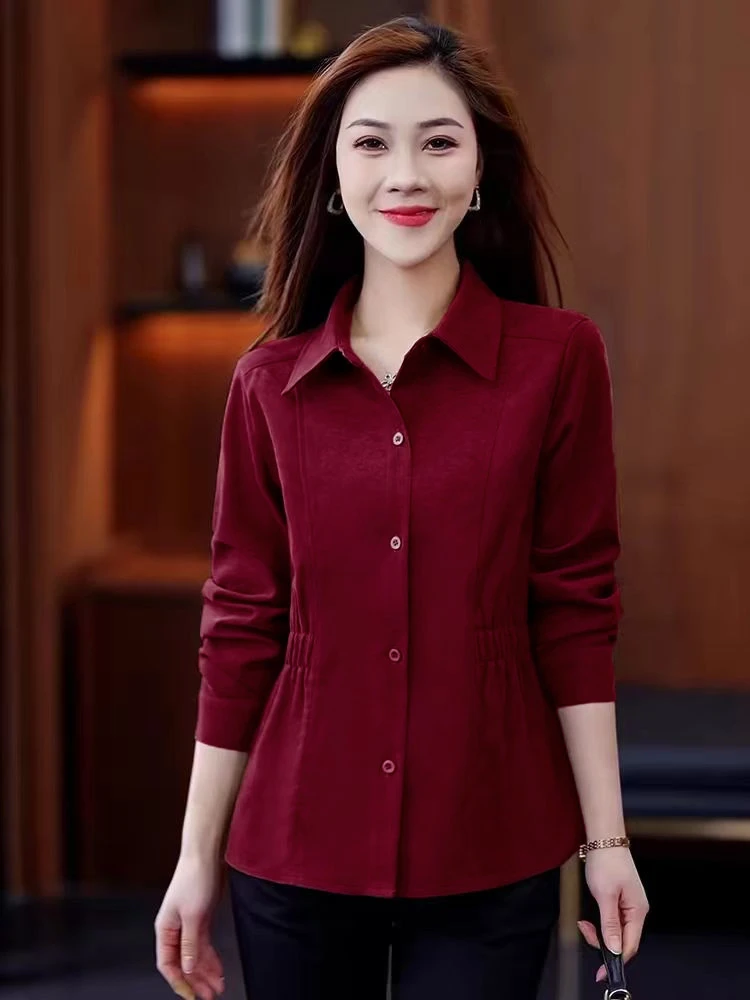 秋冬收腰遮肚子时尚外套宽松减龄衬衫洋气显瘦气质薄款高端女衬衣