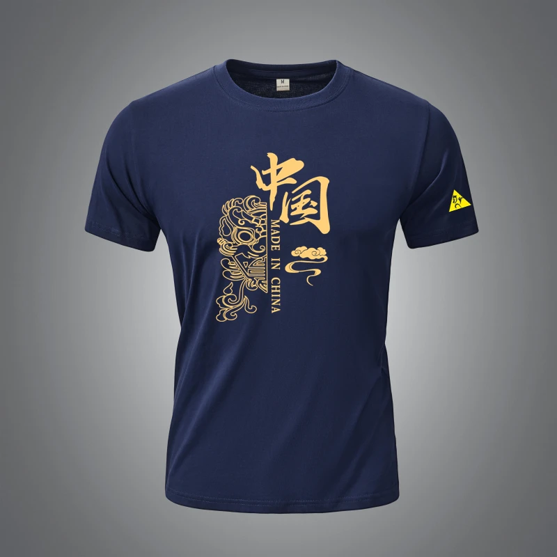 法莱尔公鸡夏季潮牌男士短袖T恤纯棉薄款透气宽松圆领休闲印花潮t