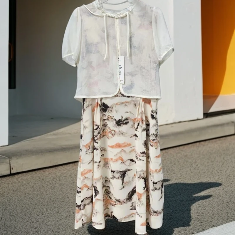 新款时尚夏季中式裙子＋上衣q485