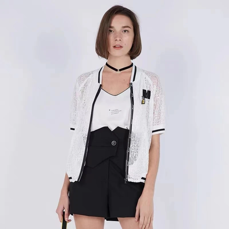 2024夏季新款短外套女防晒薄款短袖宽松拉链衫外套F715