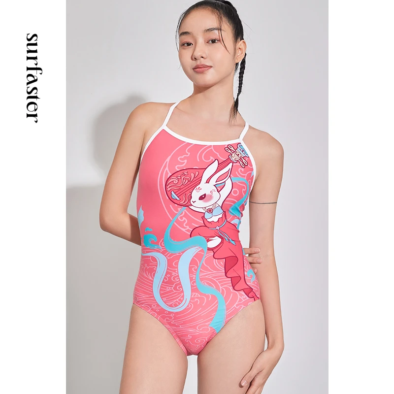 速浪女士竞速泳衣（飞天兔）三角连体性感显瘦专业竞技训练