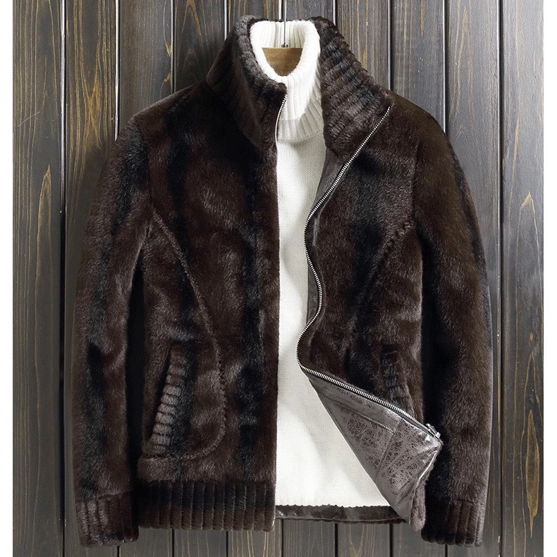 【利景男装1】2023新款男士毛呢外套拉链双面穿