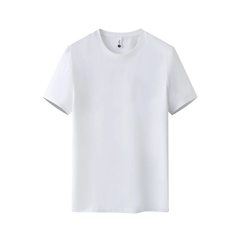 冰感棉纯色短袖男款白色半袖夏季男士冰丝百搭宽松打底衫圆领t恤