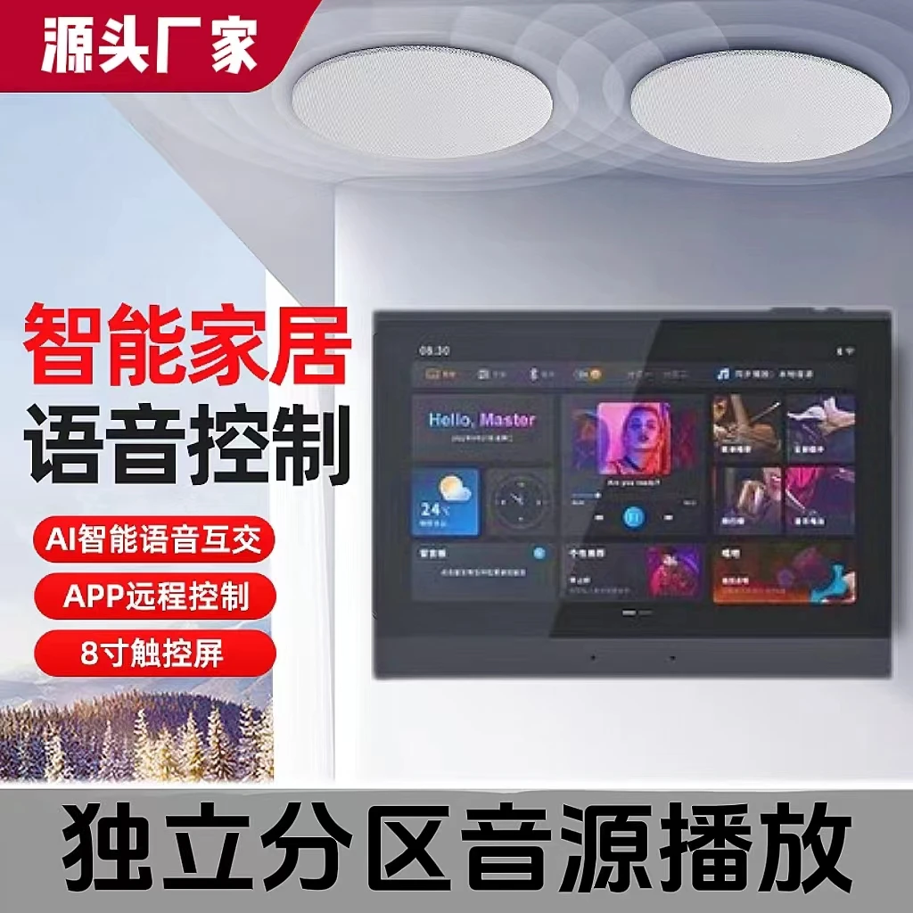 吸顶音响嵌入式客厅环绕吊顶音箱家庭影院套装智能背景音乐主机