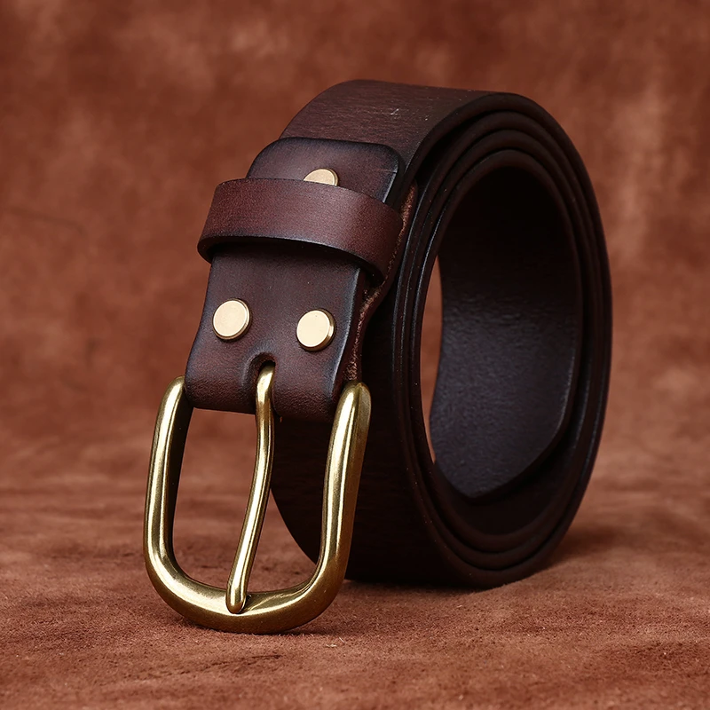 复古手工擦色做旧磨砂百搭皮带男真皮潮流针扣纯牛皮牛仔裤腰带男