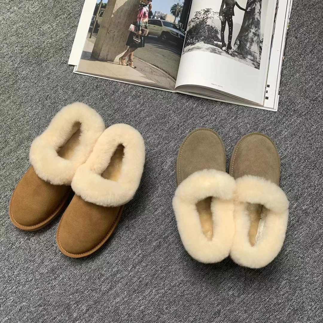 2113余小鱼 两色简约小众纯色加绒加厚百搭休闲低帮雪地靴女