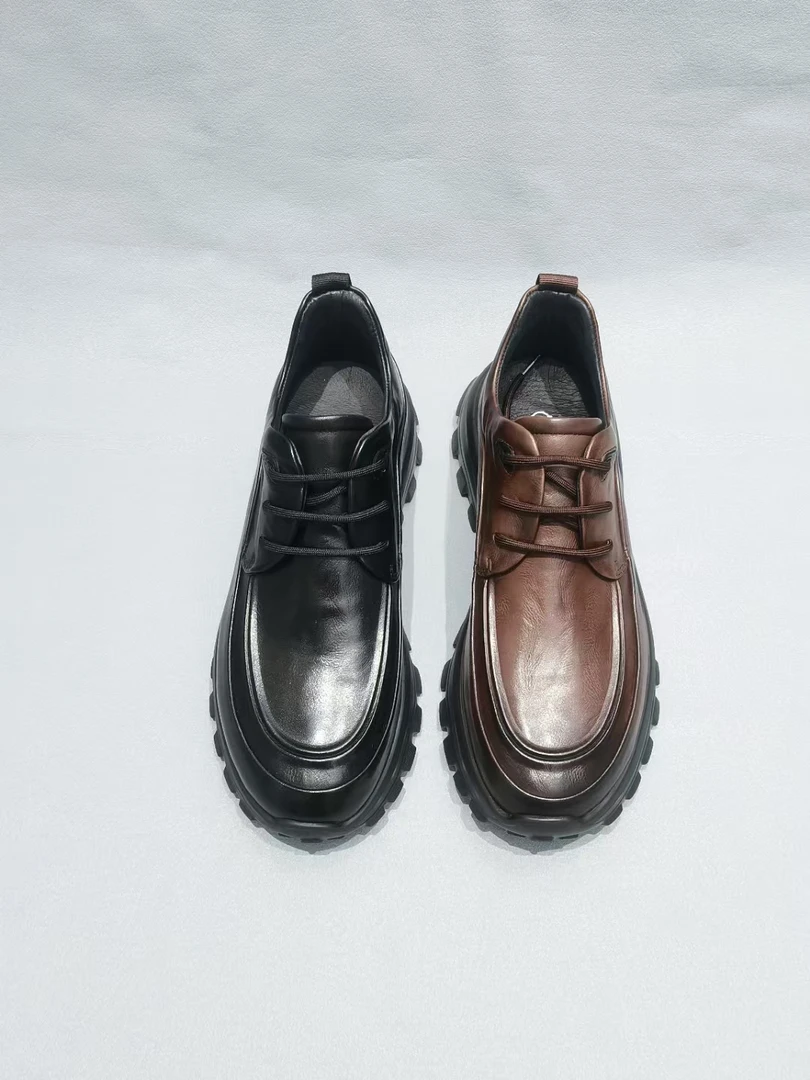 男款商务休闲超轻底英伦风皮鞋