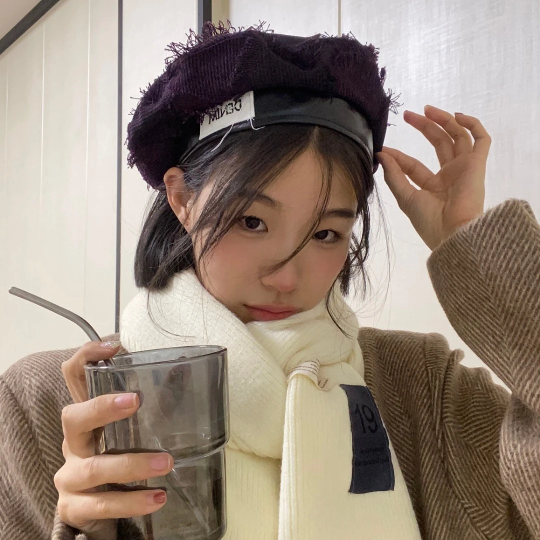 【有标贝雷帽】帽子女秋冬毛须小香风设计感ins不撞款贝雷帽l001
