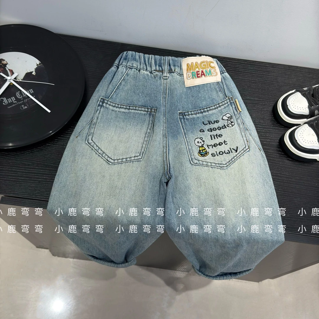 C2522儿童新款春秋后袋LIFE牛仔裤