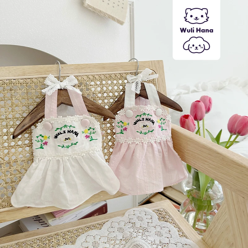 窝里横Wuli Hana棉原创宠物刺绣裙猫咪衣服狗狗春