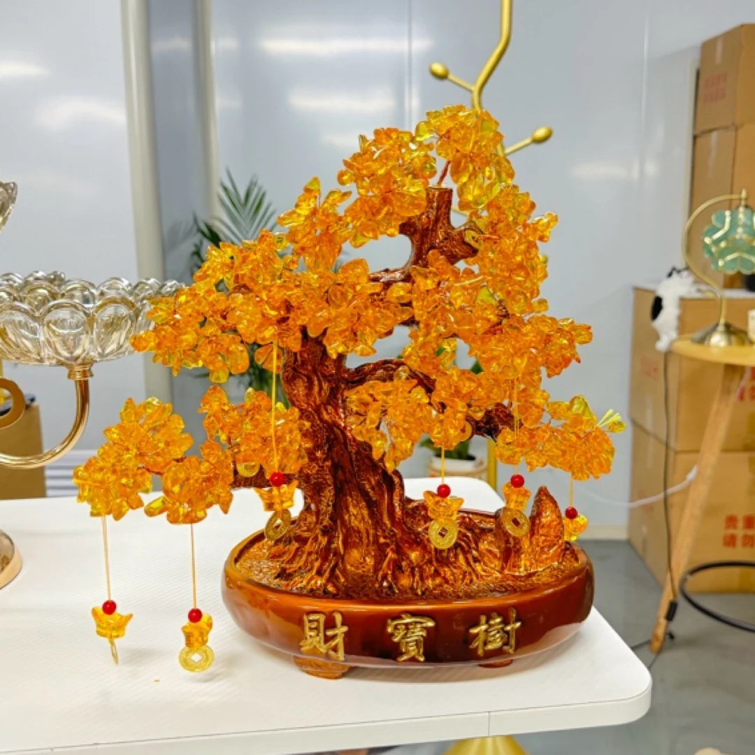 大号发财树摇钱树水晶