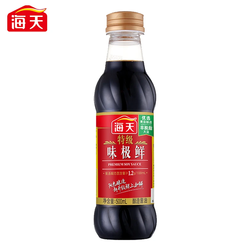 海天特级味极鲜酱油500ml酿造生抽厨房炒菜提味增鲜调料