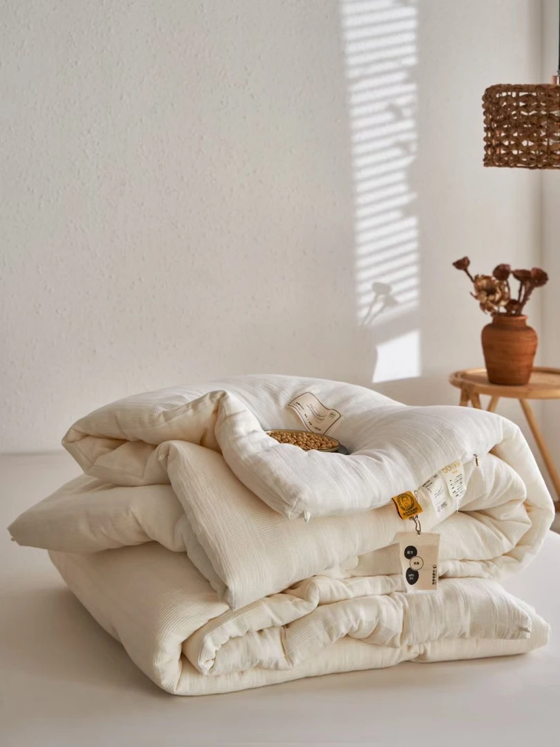 高端全棉双层纱提花被芯夏被春秋被冬被柔软舒适