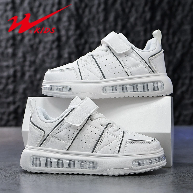 双星童鞋儿童小白鞋皮面校园百搭男女童休闲板鞋15142