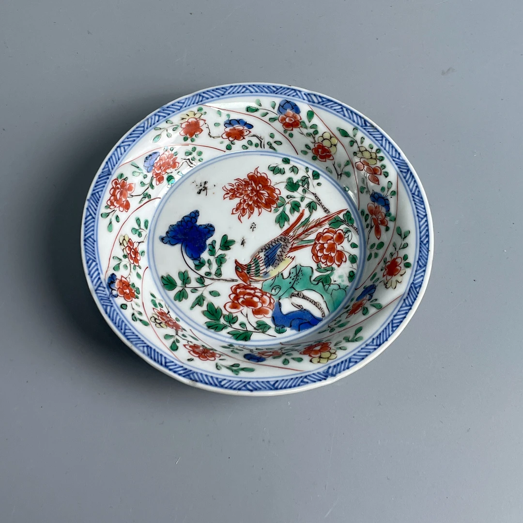 瓷器/古董康熙锦鸡牡丹花口盘-M2XKV00DE88古玩/收藏/文物/绣花张