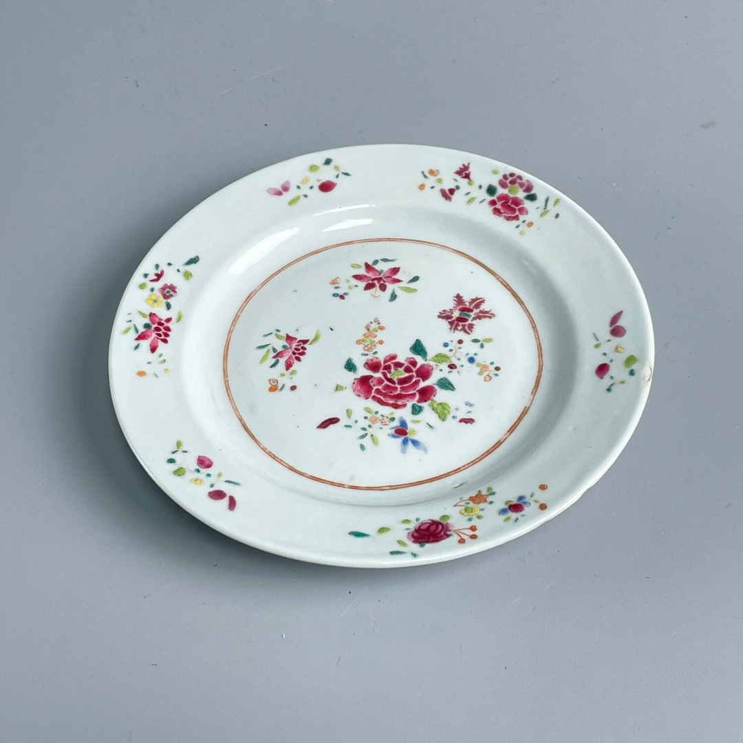 瓷器/古董清乾隆粉彩花卉纹盘-M2XK5008128古玩/收藏/文物/绣花张