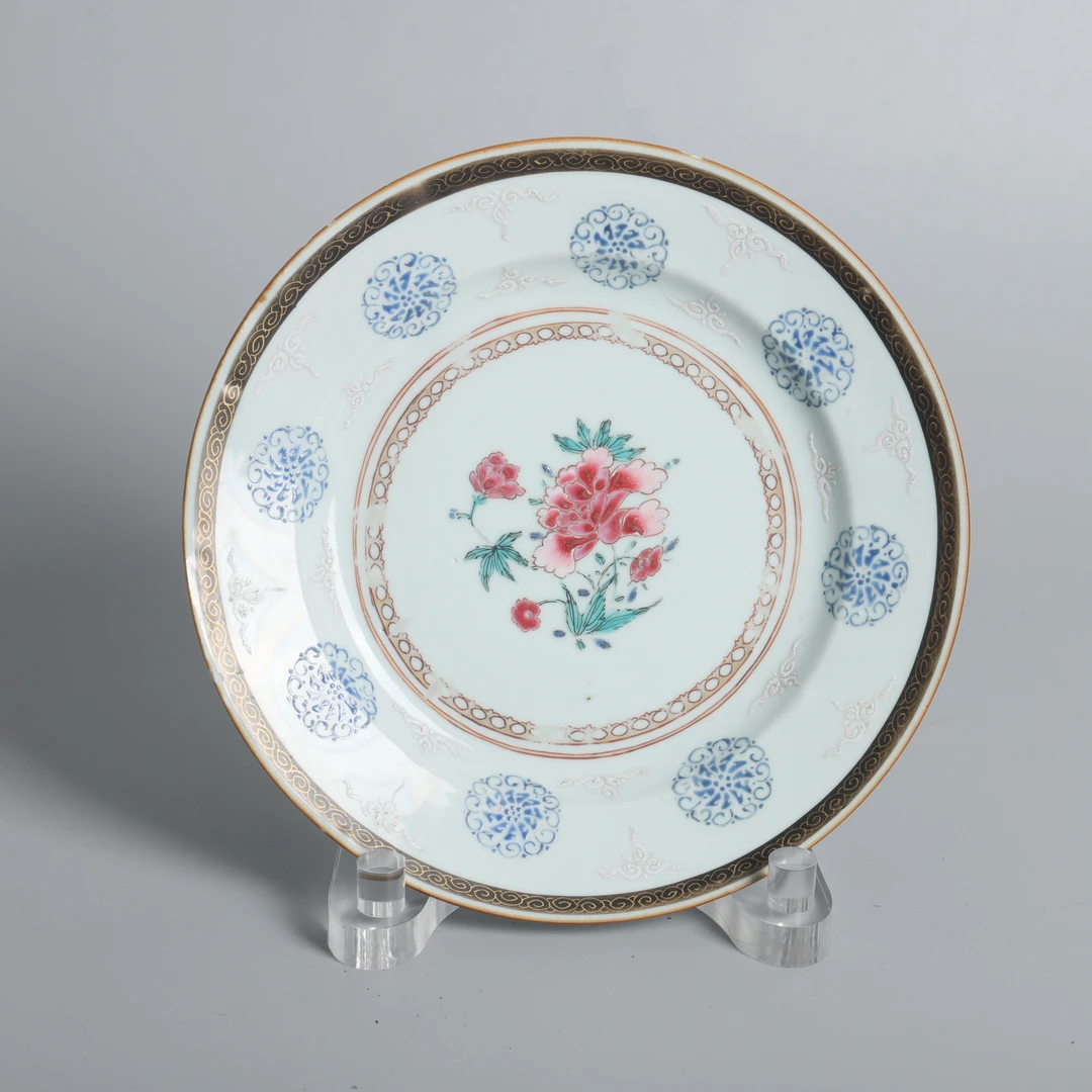 清雍正粉彩花卉小盘M23JW03EC26/古董/收藏/绣花张