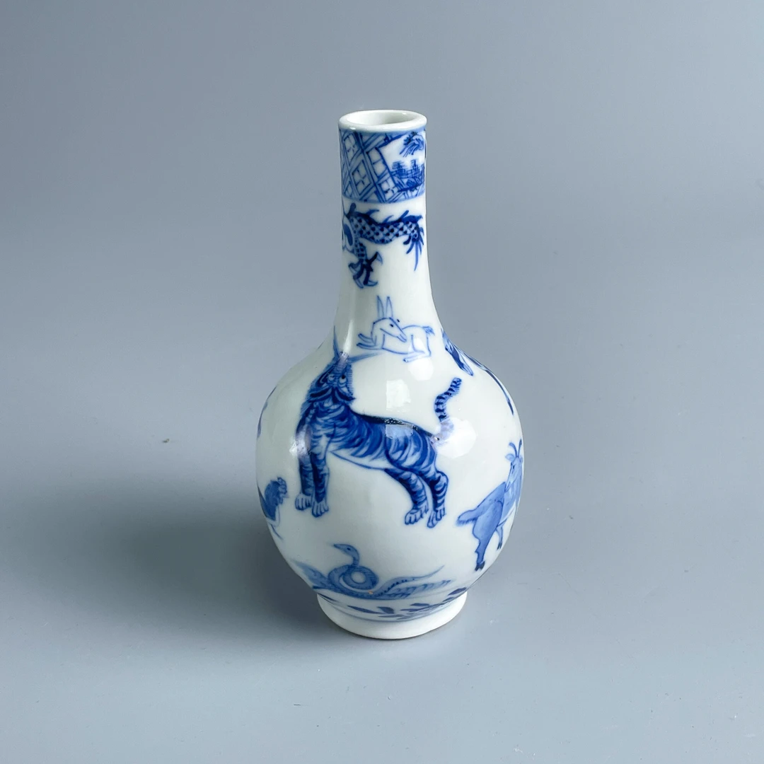 瓷器/古董光绪青花瑞兽纹天球瓶M2XKU001938古玩收藏/文物/绣花张