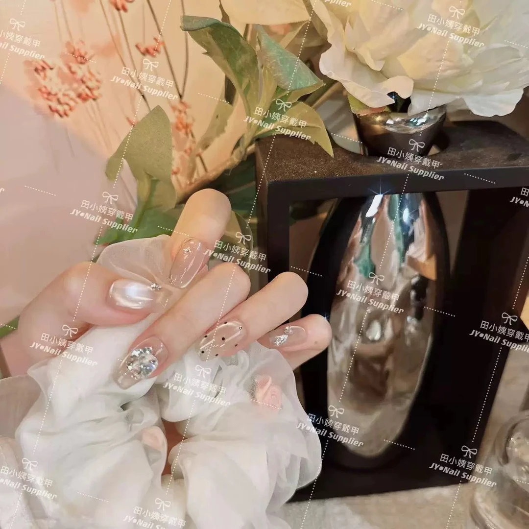 【月光手书】新款纯手工穿戴甲美甲贴穿戴式光疗甲冰透渐变流行显白