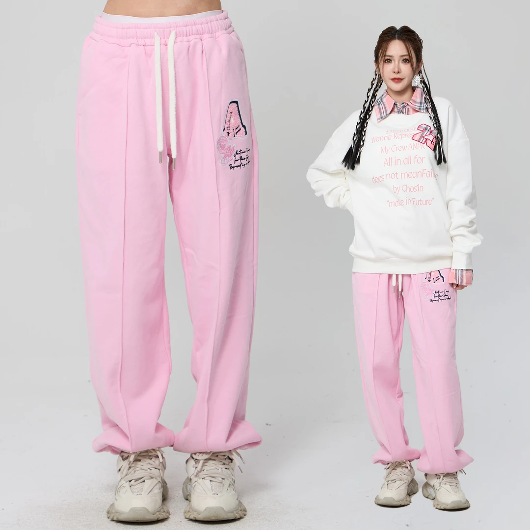 【禾子宠粉】美式复古长款卫裤AD232J7296