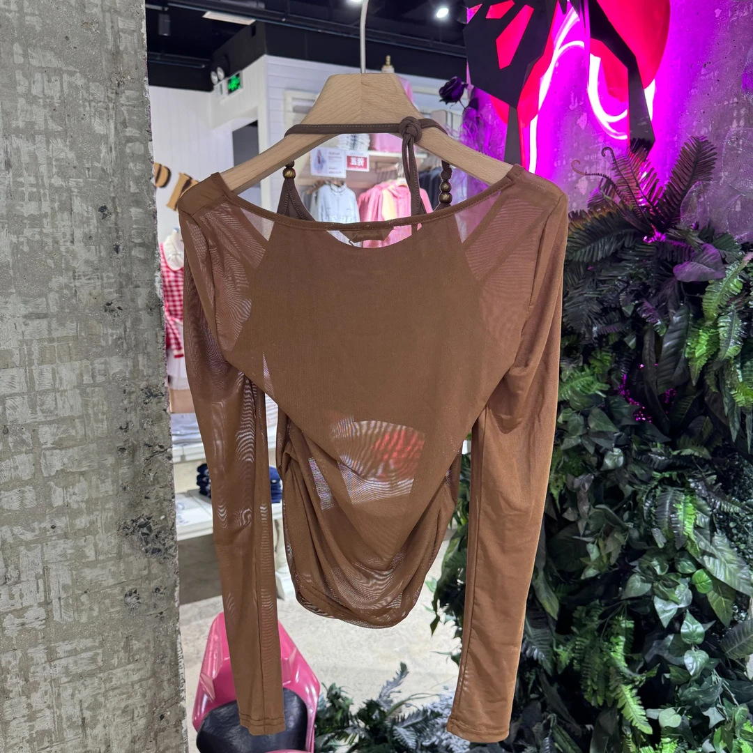 ANPK女装时尚甜酷辣妹印花长袖针织衫AD151Q7083