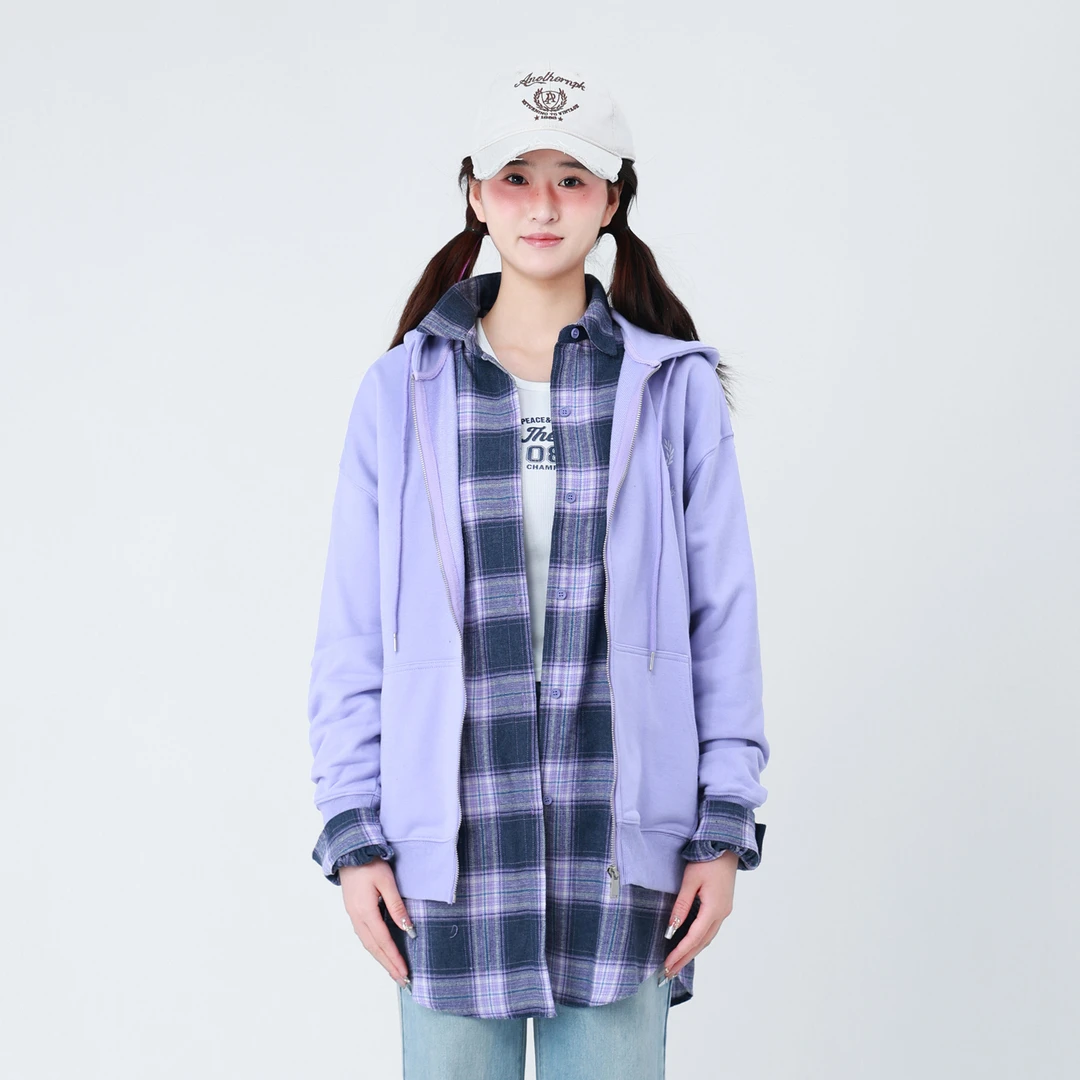 ANPK【直播属款】美式休闲连帽拉链卫衣外套AD133C1302