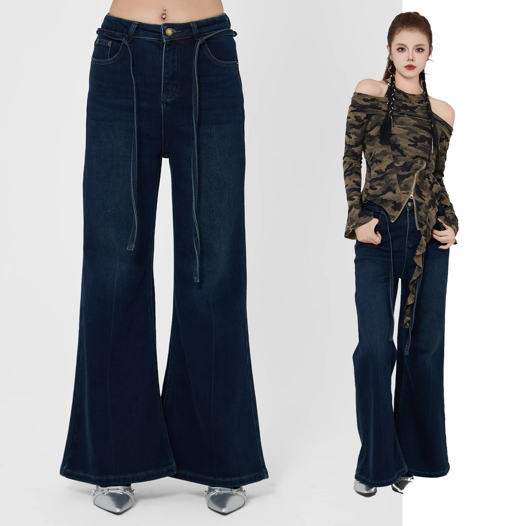 ANPK纯欲甜美牛仔喇叭裤AD213J8754