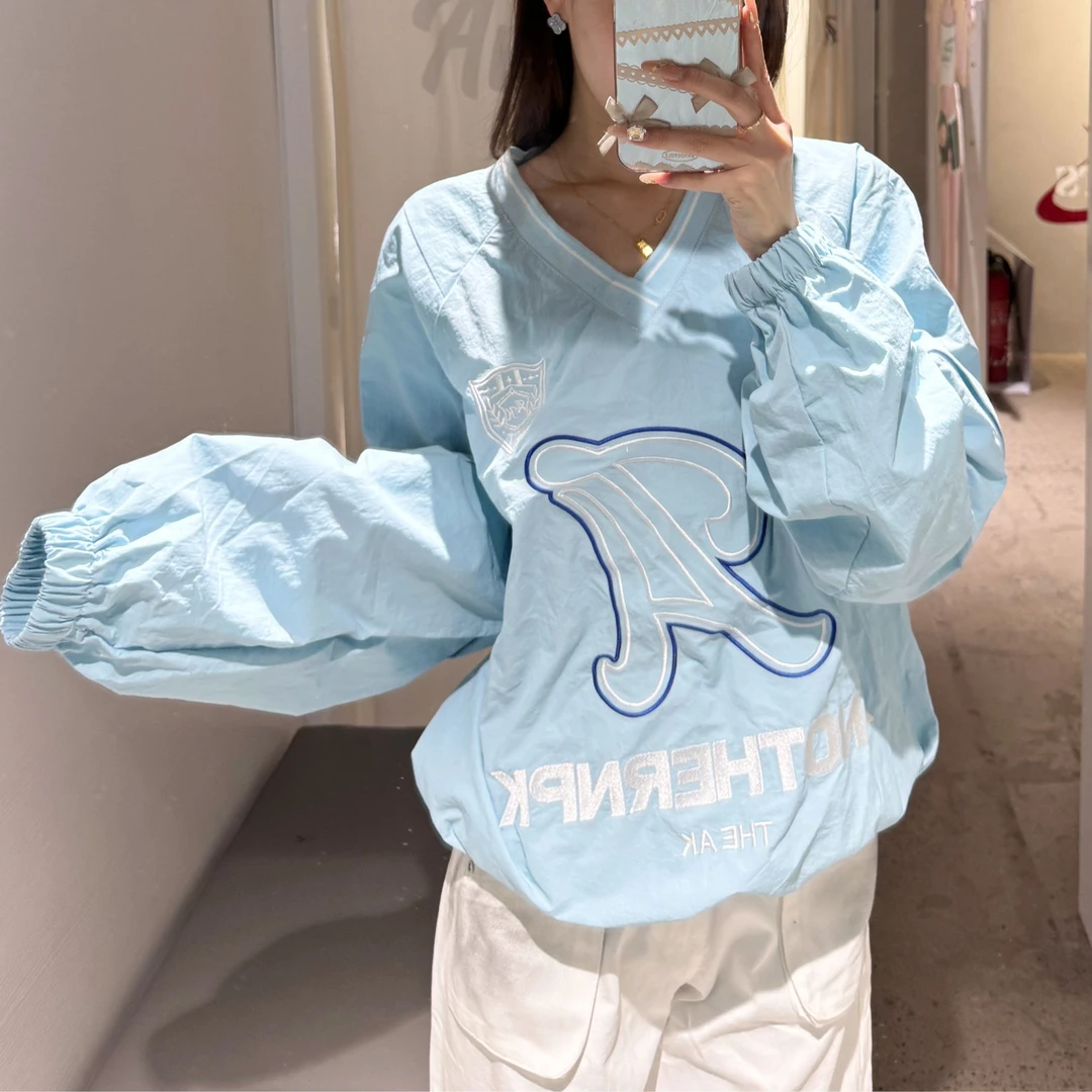 ANPK【禾子宠粉】女装时尚纯欲甜美蓝色卫衣夹克外套AD121I8587