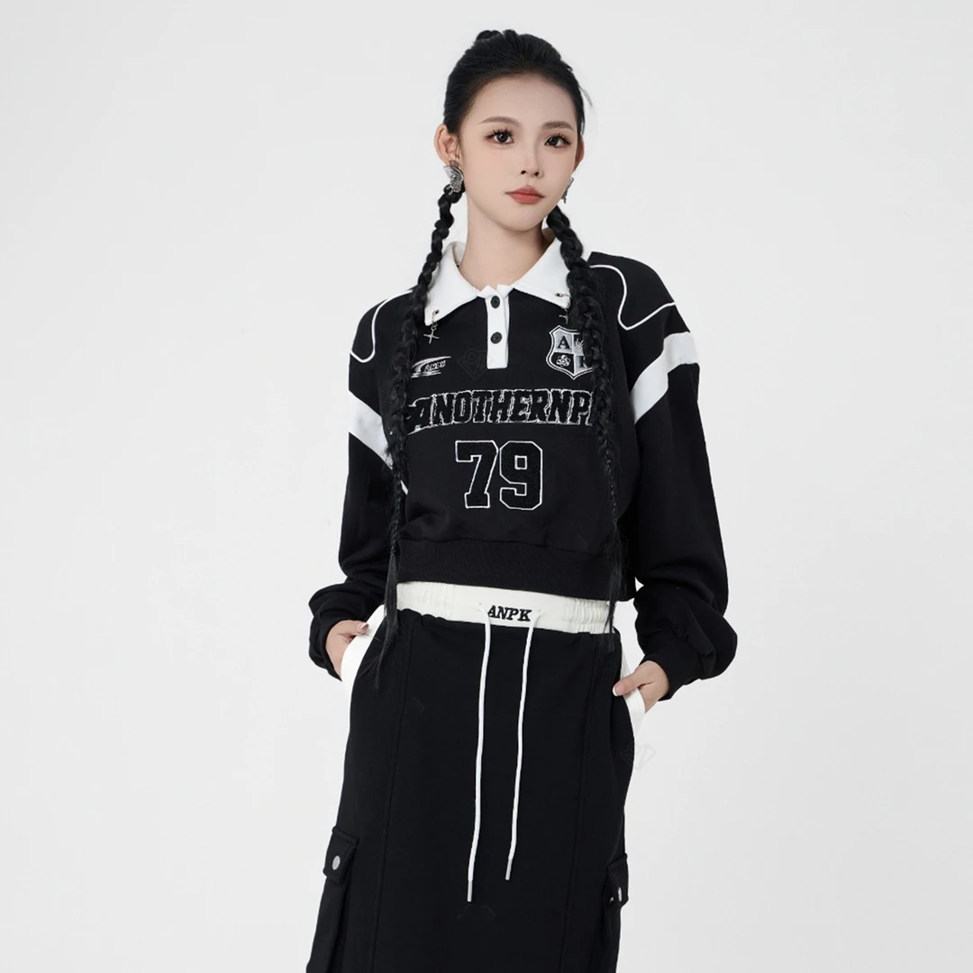 ANPK【禾子宠粉】女装时尚街头辣妹机车风卫衣外套AD131I8625