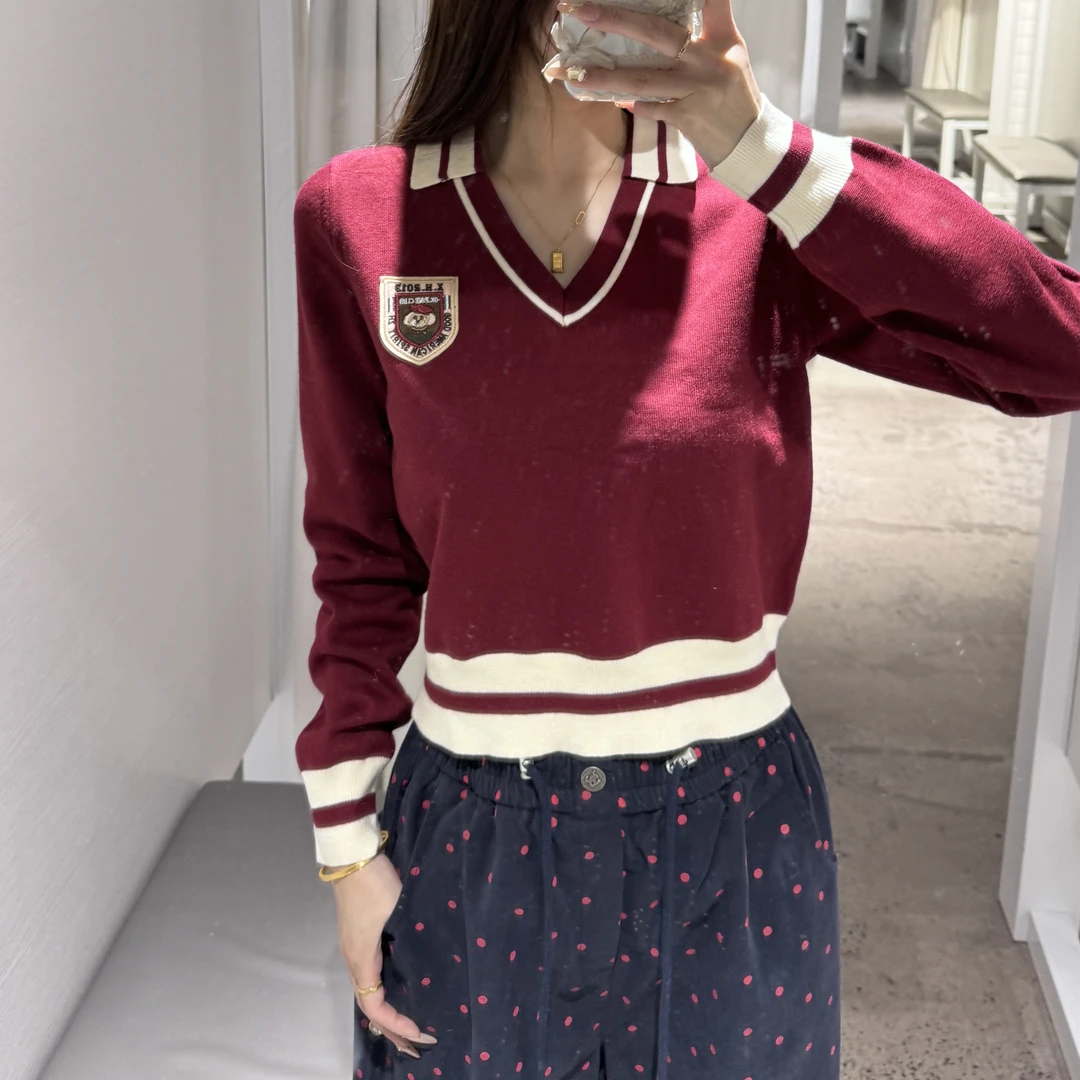 ANPK[禾子宠粉专款]女装时尚V领安克拉针织毛衣AD141C1223